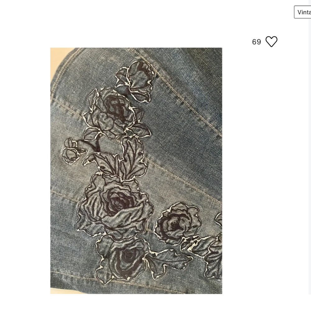 Roberto Cavalli Denim Skirt with Embroidery - Picture 12 of 17